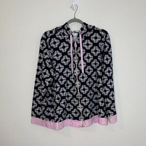 Crown‎ & Ivy Curvy Navy Multicolor Full Zip Hoodie Women's No Tag Size